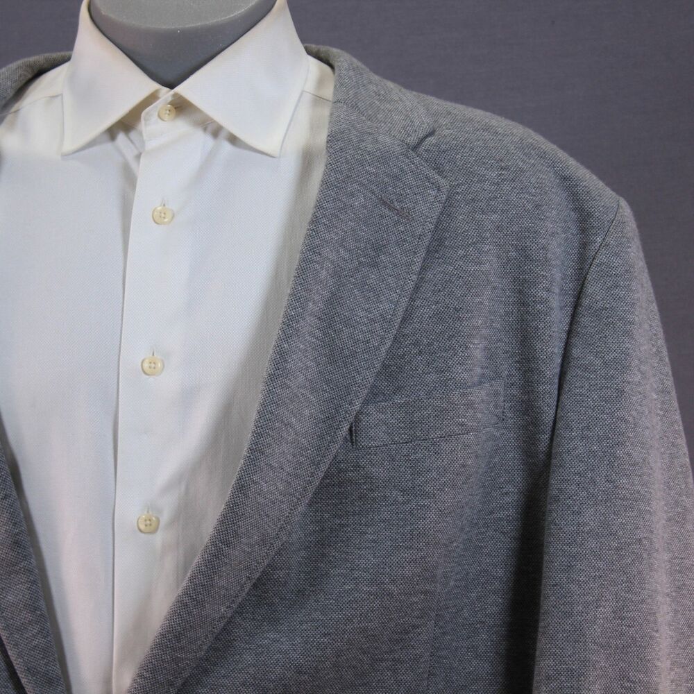 Jos A Bank Blazer Mens Tailored Fit Gray Unstructured NWT Cotton Jacket Blend 4X - Picture 6 of 12